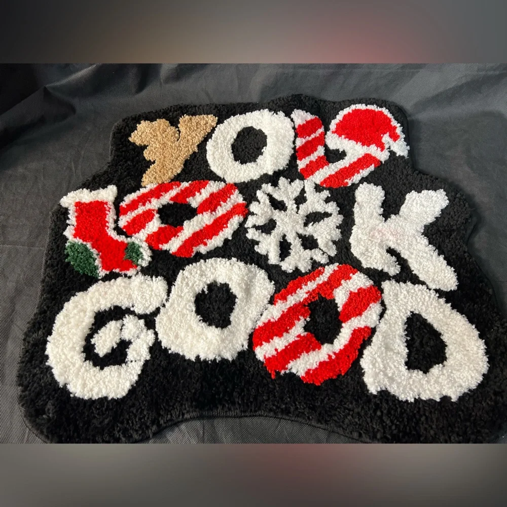 Festive Black and Red Accent mat